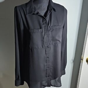 Black Button-Up Blouse